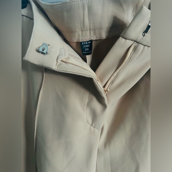 SHEIN Privé Plus Camel High Waist Wide Leg Pants 1XL - Picture 4 of 5